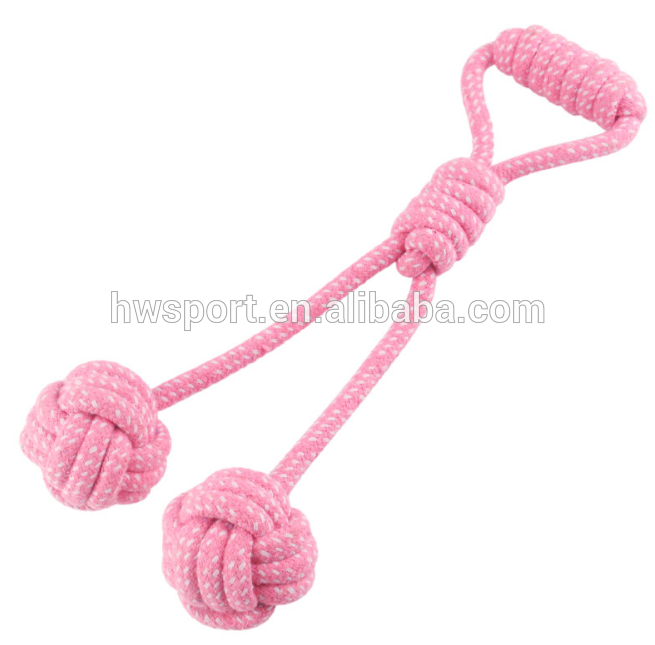 Amazon Hot Selling Pack Pet Toy Set Durable Dog Rope Chew Toy Pet Toys Pink Color Cotton Rope Toys For Pets